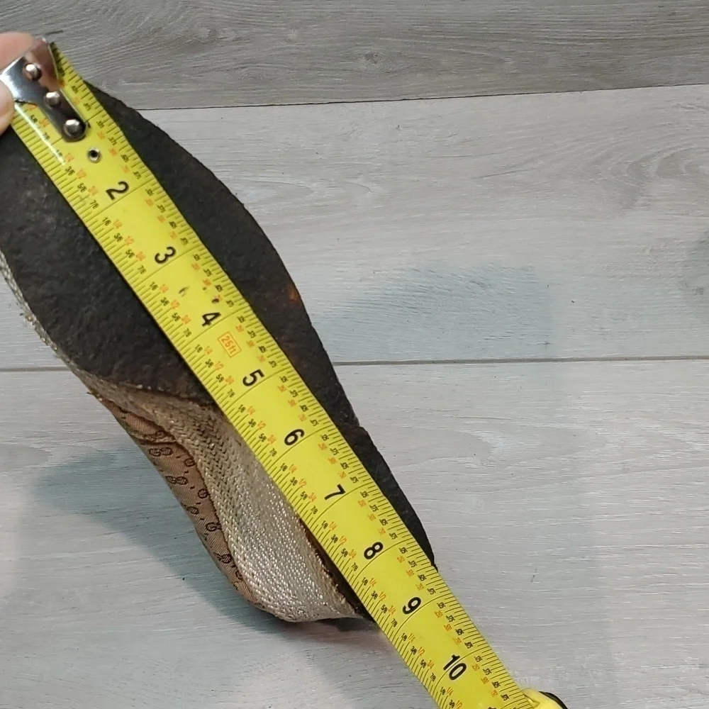 Vintage Gucci Y2K Womens Logo Canvas Pump Wedge Sandals shoes sz 9
